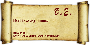 Beliczey Emma névjegykártya